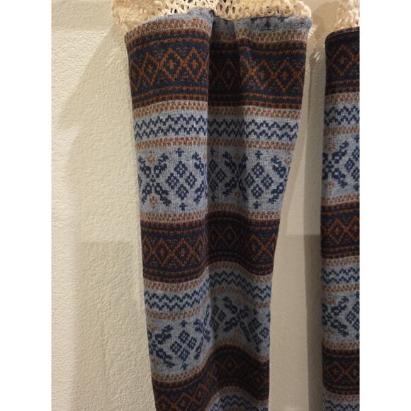 Anthropologie A'reve Winter/Holiday Over The Knee Diamonds And Snowflakes Sz M/L - Picture 4 of 6